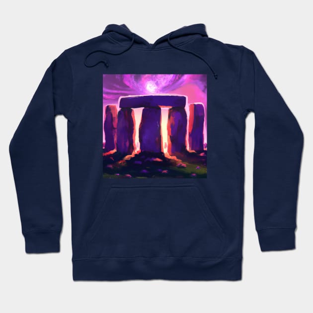 Stonehenge During a Purple Sunset Hoodie by Star Scrunch